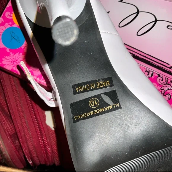 Elegant LADY JANE SZ 10  White Women's Heels great custom accessory new - Picture 5 of 13